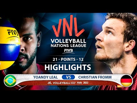 Yoandy Leal vs Christian Fromm | Brazil vs Germany | Highlights | Men's VNL 2022 (HD)