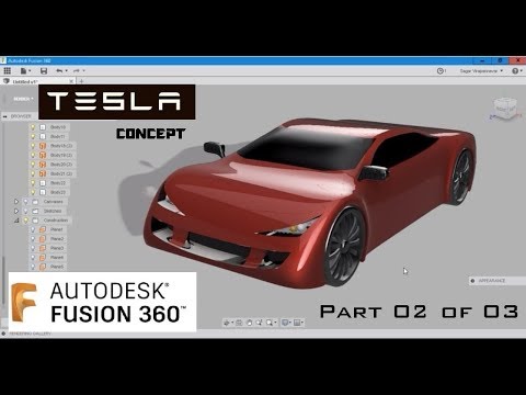 Tesla Sports coupe Concept Design | Using Fusion 360 | Part 02 of 03