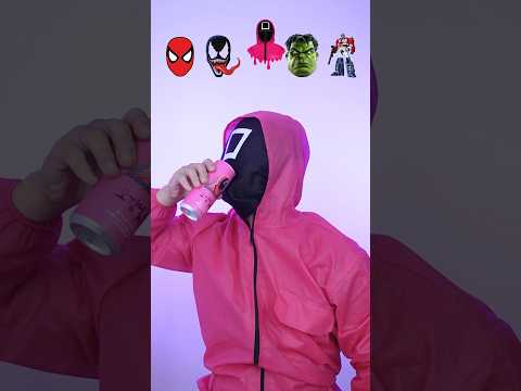 Eating All Characters😱 #asmr #mukbang #eatingaccordingtoemoji #eatingvideo #squidgame