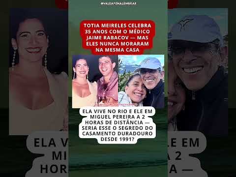 CASAMENTO DIFERENTE: Totia Meireles vive união de 35 anos em casas separadas