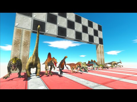 SPEED RACE CHAMPIONSHIP️ ALL DINOSAURS TO GET A PIG 🏆 - Animal Revolt Battle Simulator