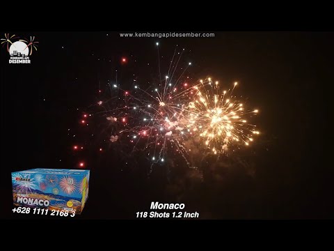  Kembang Api Cake TOP1181 Monaco 118 Shots 1.2 Inch Cake Fireworks Indonesia