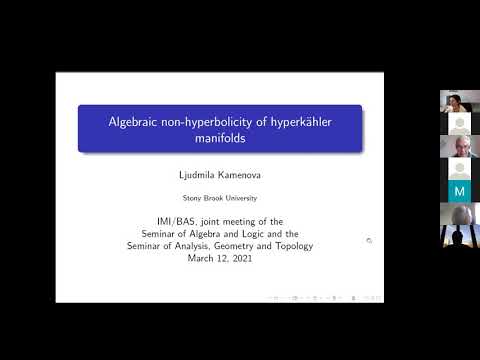 Algebraic Non-hyperbolicity of Hyperkähler Manifolds.  Ljudmila Kamenova. Algebra and Logic. Sofia