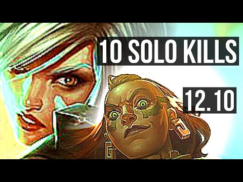 RIVEN vs ILLAOI (TOP) | 10 solo kills, 12/1/3, Legendary, 1.0M mastery | NA Master | 12.10