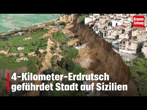 4-kilometer landslide threatens city in Sicily | krone.tv NEWS