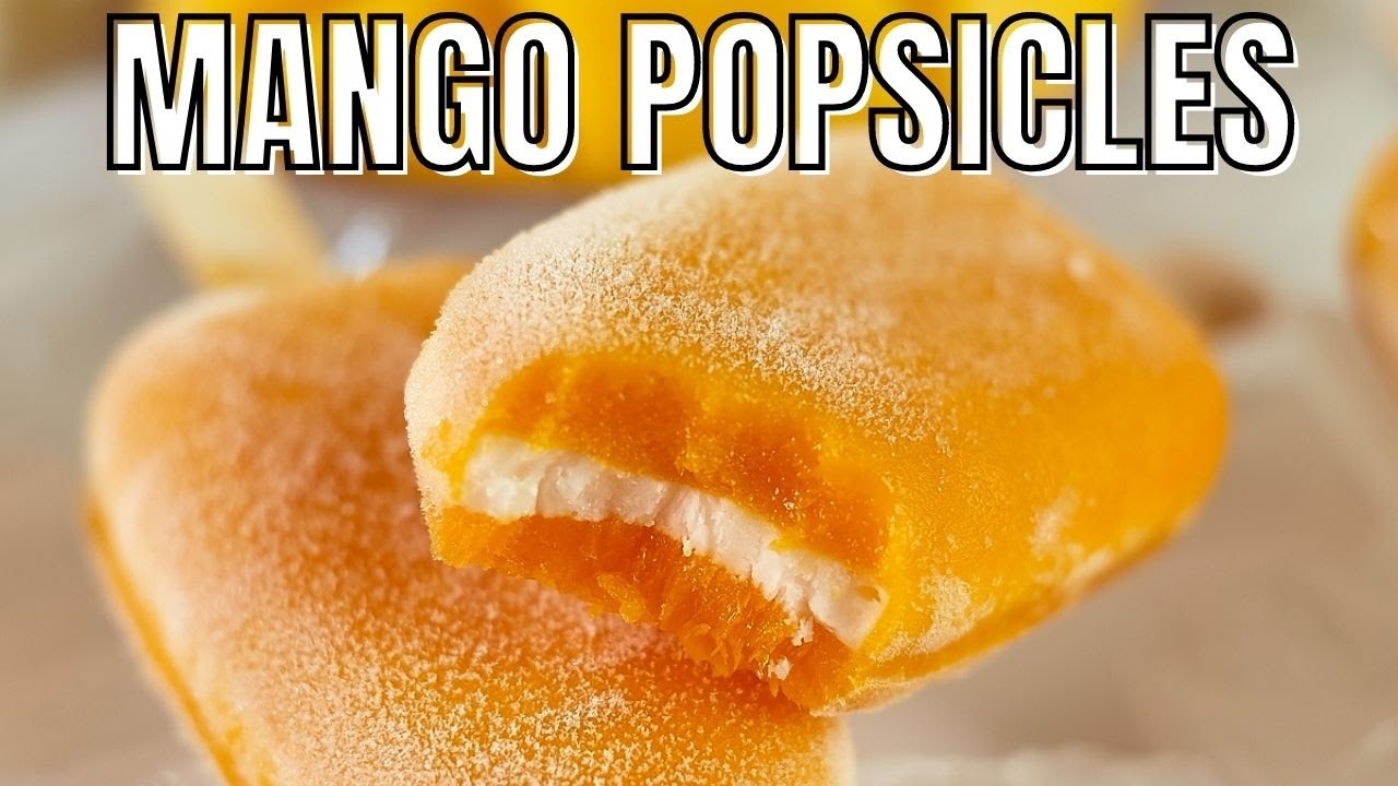 Mango Popsicles With Cream Inside