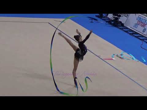 Polina BEREZINA (ESP) ribbon - 2015 Stuttgart worlds Qualifs