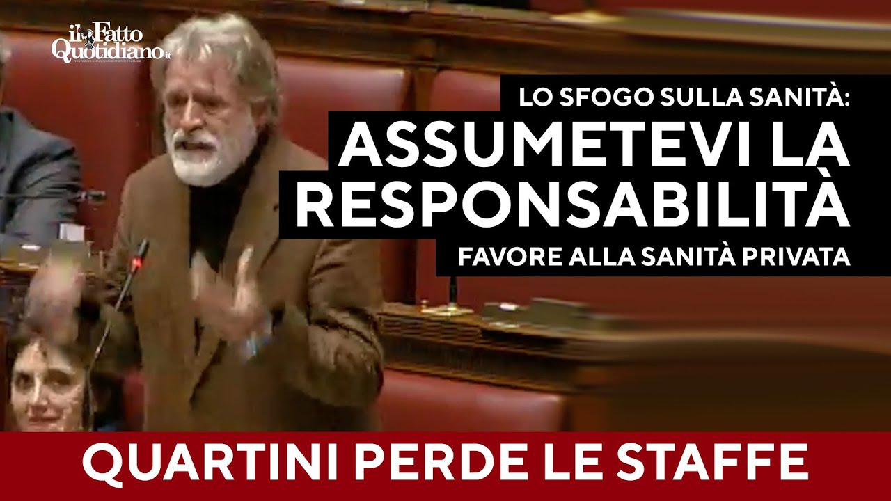 Quartini perde le staffe: "Assumetevi la responsabilità, basta favori alla sanità privata"