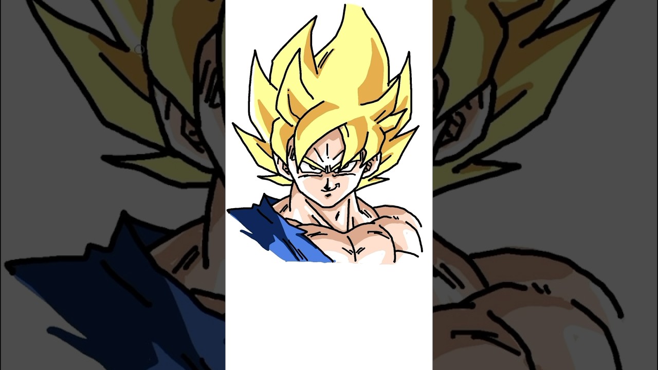 Drawing Goku in 6 seconds #animeart #dragonball #goku