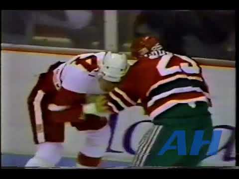 NHL Jan. 28, 1991 Bob Probert,DET v Troy Crowder,NJ Detroit Red Wings New Jersey Devils