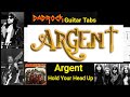 Hold Your Head Up - Argent - Guitar + Bass TABS Lesson