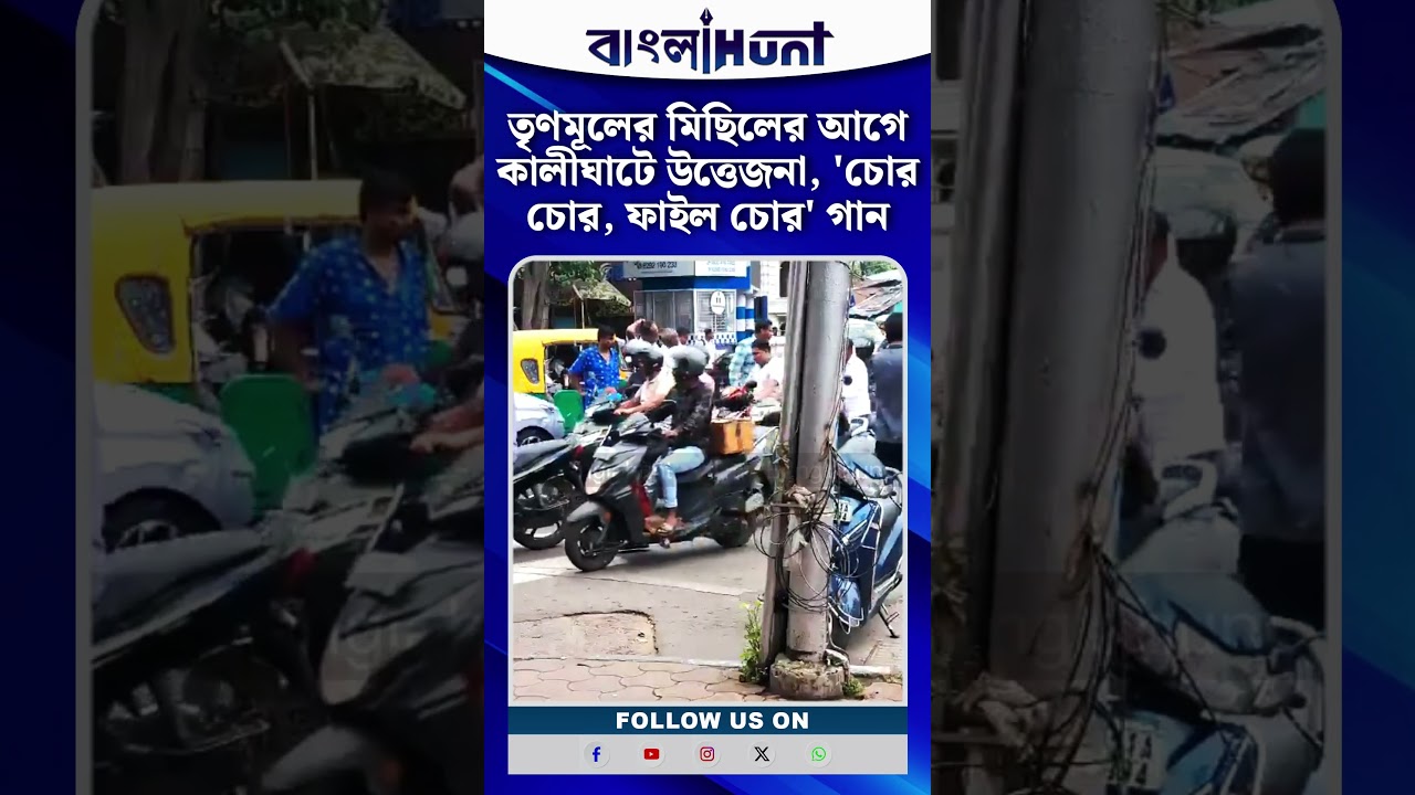 তৃণমূলের মিছিলের আগে কালীঘাটে উত্তেজনা, 'চোর চোর, ফাইল চোর' গান
