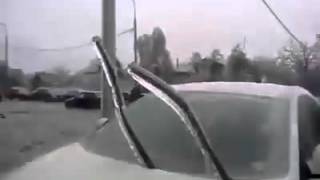 Good thing he has raised windshield wipers