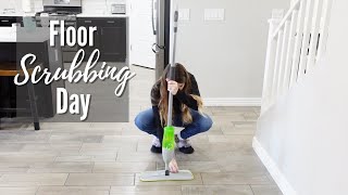NASTY FLOORS GET SCRUBBED // CLEANING MOTIVATION // CLEANING MOM
