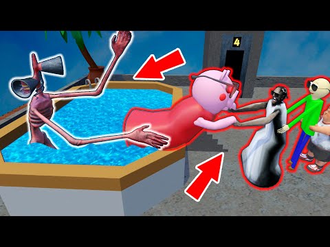Siren Head vs Piggy, Granny, Baldi - funny horror animation parody (part 21)