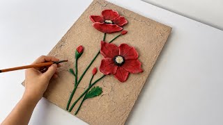 Creating a Realistic 3D Poppy Flower Using Handmade Clay | 3D Poppy Flower Art