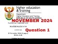 Mathematics N4 November 2024 Question Paper Memo Question 1