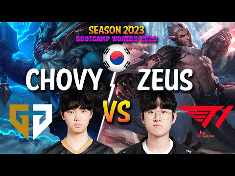 GEN Chovy vs T1 Zeus - Chovy ORNN vs Zeus SYLAS Top - Patch 13.21 KR Ranked