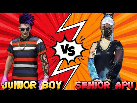 Junior Boy Vs Senior Apu || Free Fire 1vs1 Custom Match ||