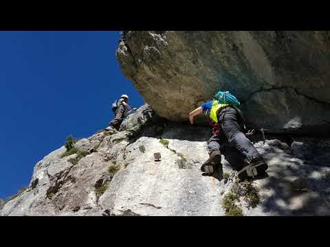 Übungsklettersteig im Rofan