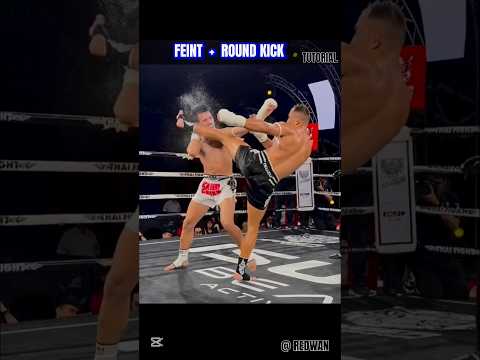 Feint + Round kick ⚡️ #mma #tutorial #kickboxing #training #taekwondo #muaythai #karate