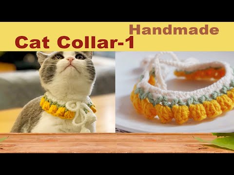 Handmade/cat collar crochet#Cute little animals also need beautiful coats#