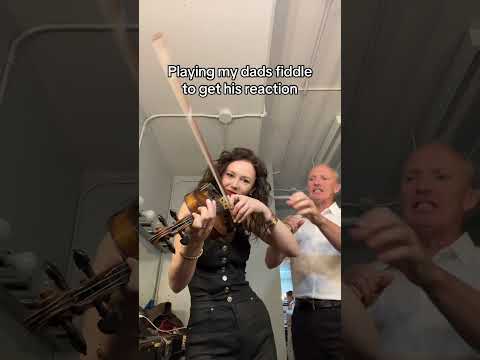 PLAYING MY DADS FIDDLE TO GER HIS REACTION!!! #fiddle #dad #funny