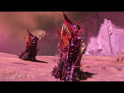 Slaanesh Siege Towers Shoots ''Liquid'' When Destroyed (Animation and Destruction)