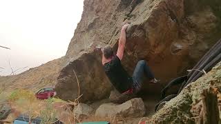 Video thumbnail of Rotten Peaches, V6. Reynold's Creek