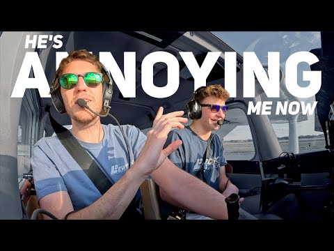 Young Student Pilot Tries To Land In A Crosswind