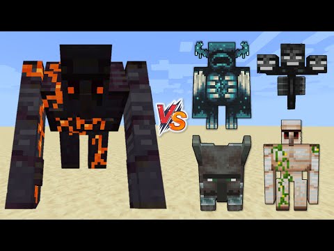 Blackstone Golem vs Minecraft bosses - Blackstone Golem vs Warden, Wither, Iron Golem, Ravager