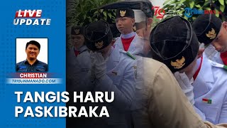 Tangis Paskibraka seusai Bertugas Kibarkan Bendera Merah Putih saat HUT RI di Bitung Sulawesi Utara