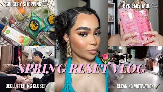 SPRING RESET VLOG 2024 🌷 Decluttering Closet, Grocery Shopping + Hygiene Haul, Cleaning Motivation