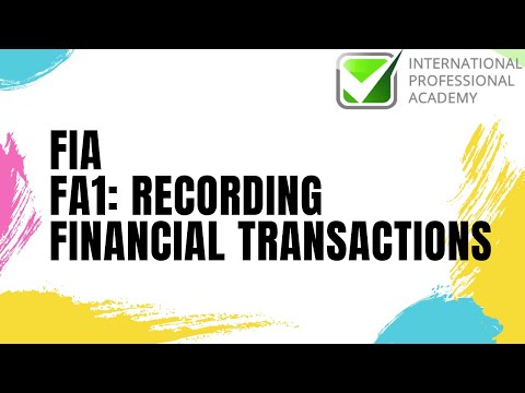 FiA FA1: Chapter 1: Business Transactions and Documentation