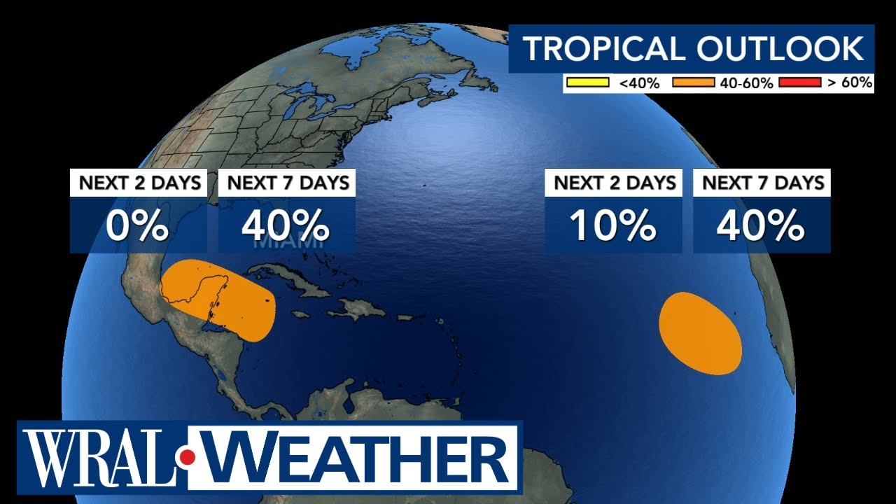 Tropical Outlook: 2 systems have 40% chance of developing in Atlantic in next 7 days