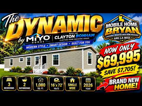 THE DYNAMIC by MiYO Homes | 3 Bed 2 Bath Mobile Home Tour | 16x72 Clayton Manufactured Home