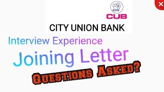 City Union Bank Interview Experience| Results | call letter issue....My views