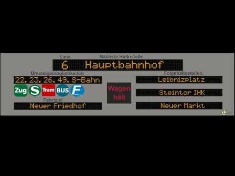 Ansagen Straßenbahn Rostock [Linie 6 | RSAG] [mit Haltestellenanzeige 6N1]