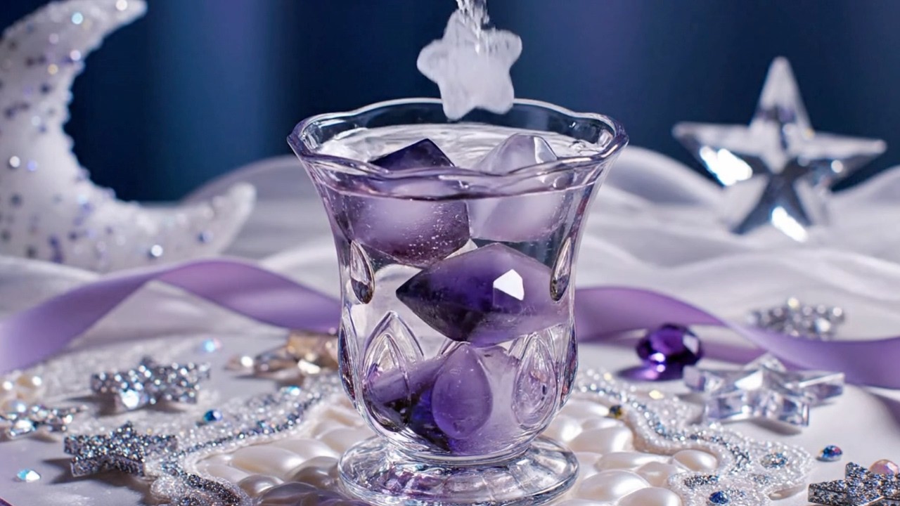 【ASMR】誕生石アイスをポチャ…と入れると色が変わるお茶ASMR💎 Birthstone Tea💎