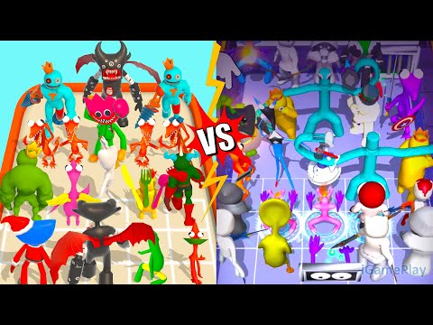 Merge Rainbow 3D Run VS Merge Monster Rainbow Friends ⭐ Merge Simulator Battles