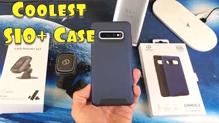 Coolest Galaxy S10 Plus Car Magnet Mount Ready Case with Raised Edges & Military Standard