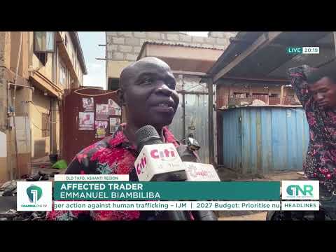 Fire Destroys Stalls and Goods at Tafo Moro Market in Ashanti Region
