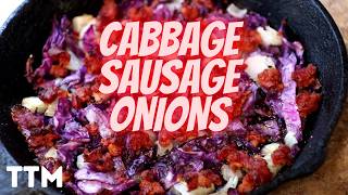 Baked Cabbage with Sausage and Onion
