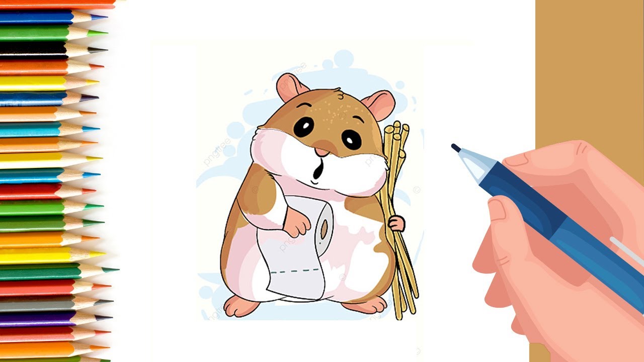 How to draw a hamster easy for kids