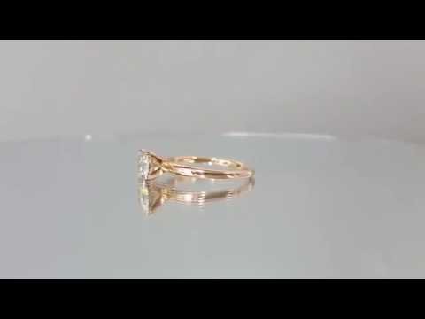 0.70 Carat VVS2 Round Diamond Solitair Engagement Ring 14K Rose Gold Sizeble