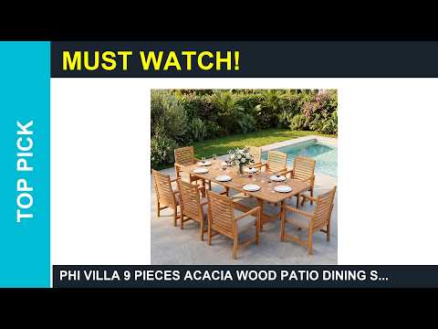 Acacia Wood Patio Dining Set with Drop Leaf Table and 4 Folding Chairs video review thumbnail
