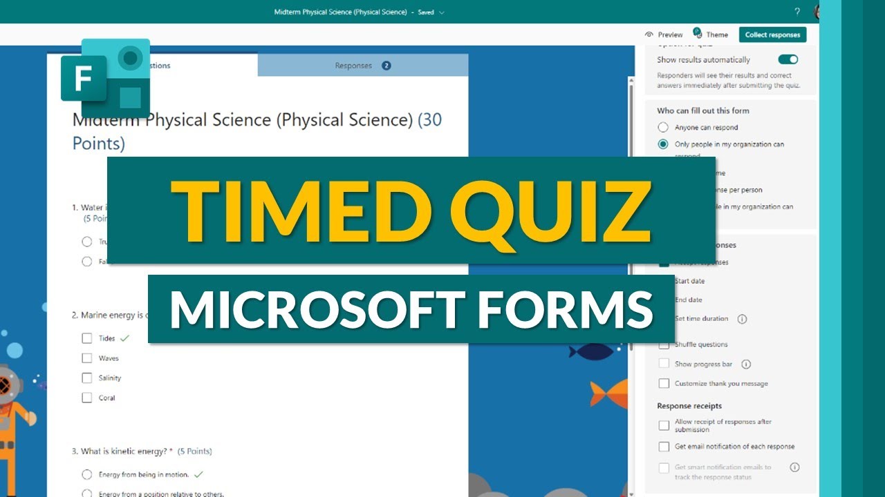 Microsoft Forms Timed Quiz