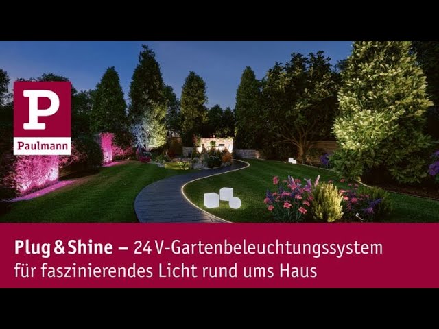 Vidéo teaser pour Plug & Shine - 24 V Gartenbeleuchtungssystem für faszinierendes Licht rund ums Haus