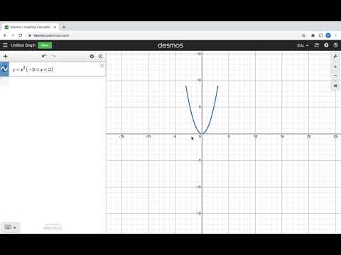 Graph, Move and Cut a Parabola using Desmos Calculator
