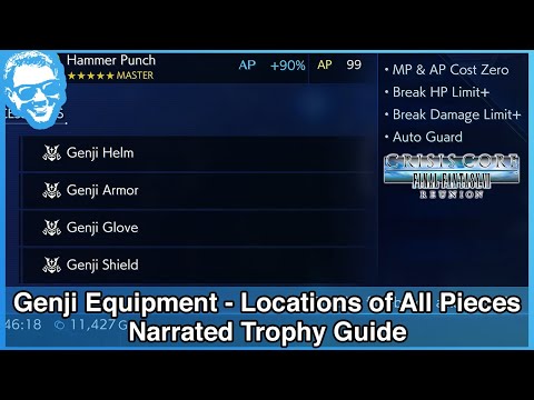 Genji Equipment - All Pieces - Location & Trophy Guide - Crisis Core Final Fantasy VII REUNION [4k]